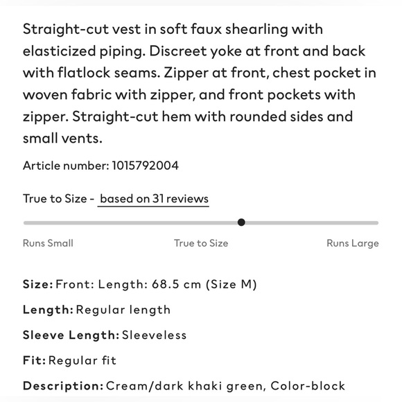 NWT H&M Faux Shearling Vest - Picture 3 of 7